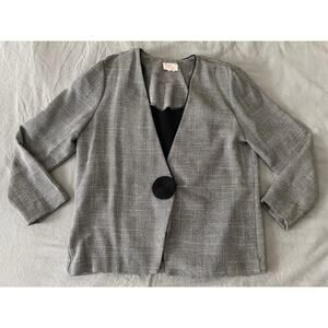 Vintage Lady Carol of New York Black & White Houndstooth Blazer SZ 12